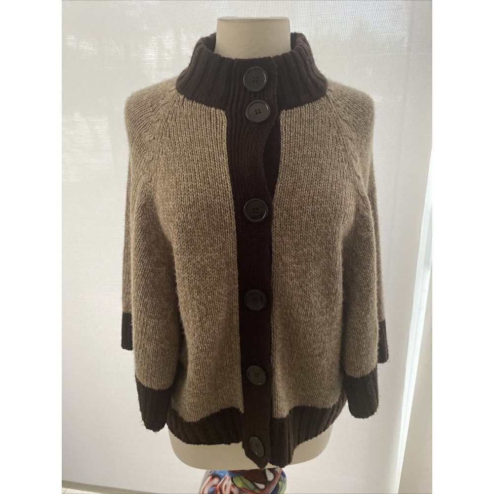 Debbie Morgan Women’s Brown/Tan Poncho Cardigan Size M